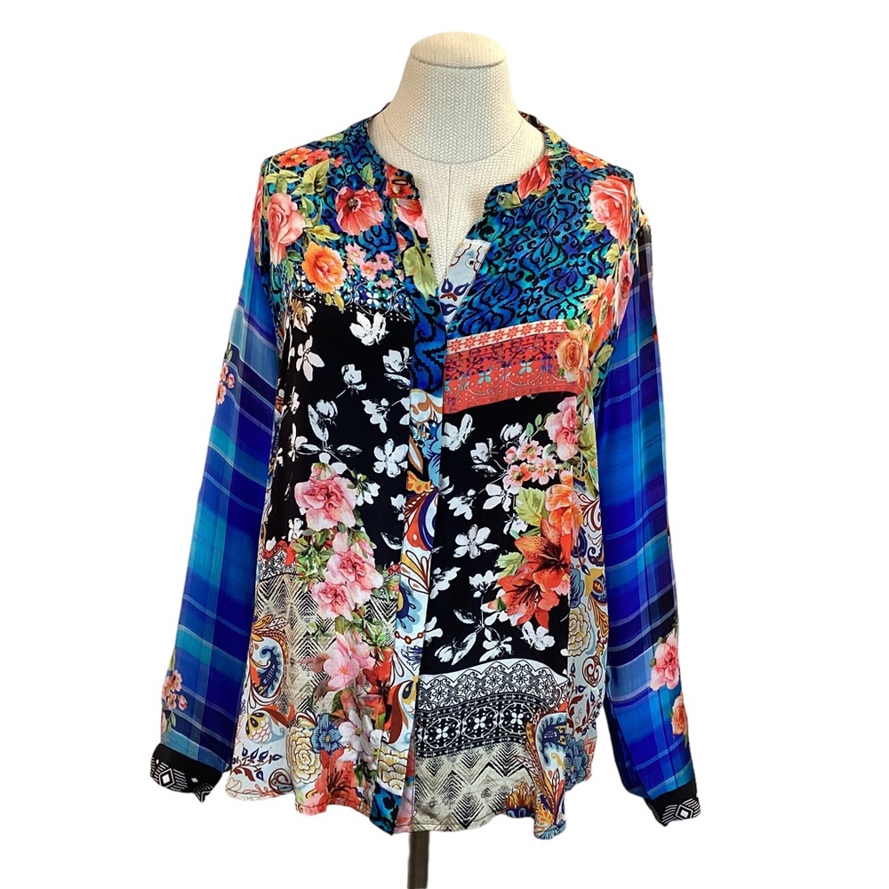 Lior Paris NorthStyle Button Down Long Sleeve Blouse Floral